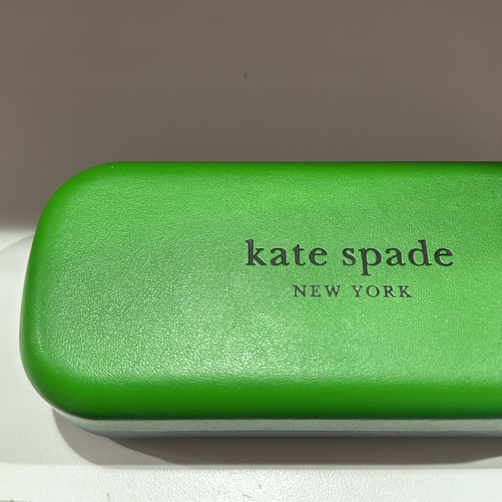 Kate Spade Green and Gray hard glasses case - Picture 4 of 6